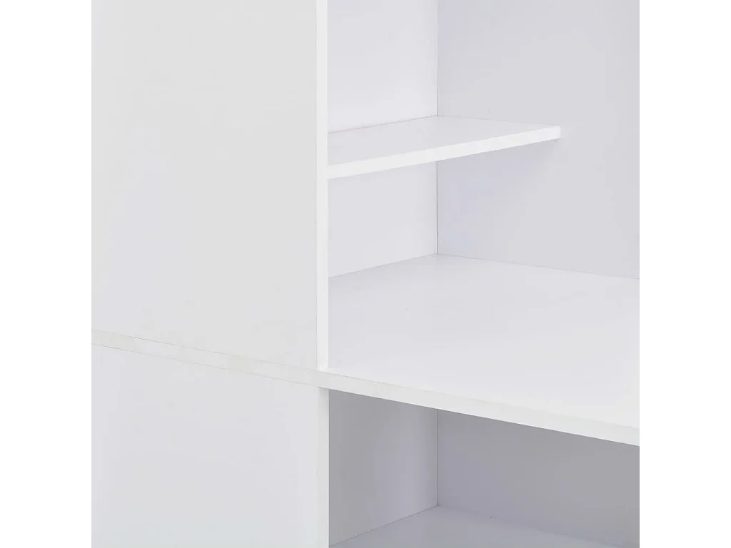 Table de bar avec armoire Blanc 115x59x200 cm