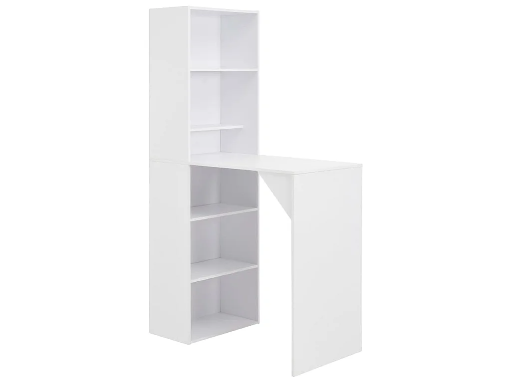 Table de bar avec armoire Blanc 115x59x200 cm