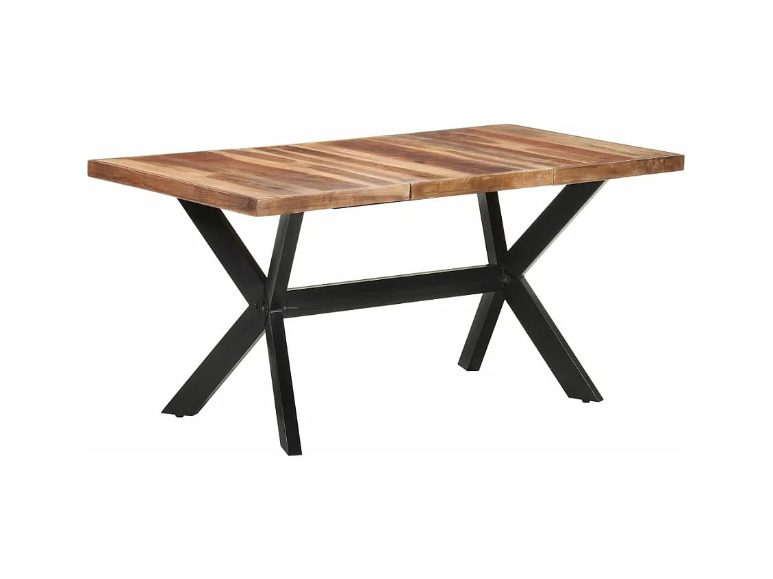 Eettafel 160x80x75 cm massief hout met honingkleurige afwerking