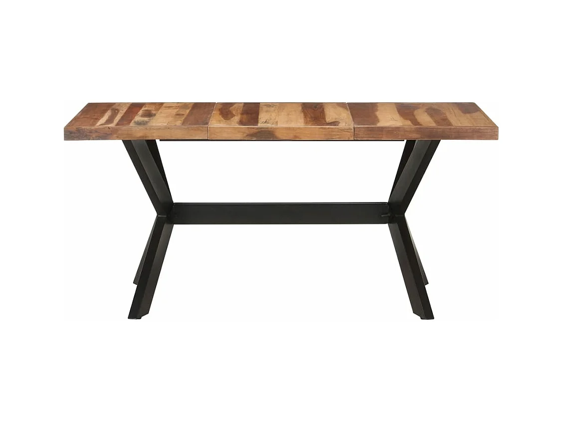 Eettafel 160x80x75 cm massief hout met honingkleurige afwerking