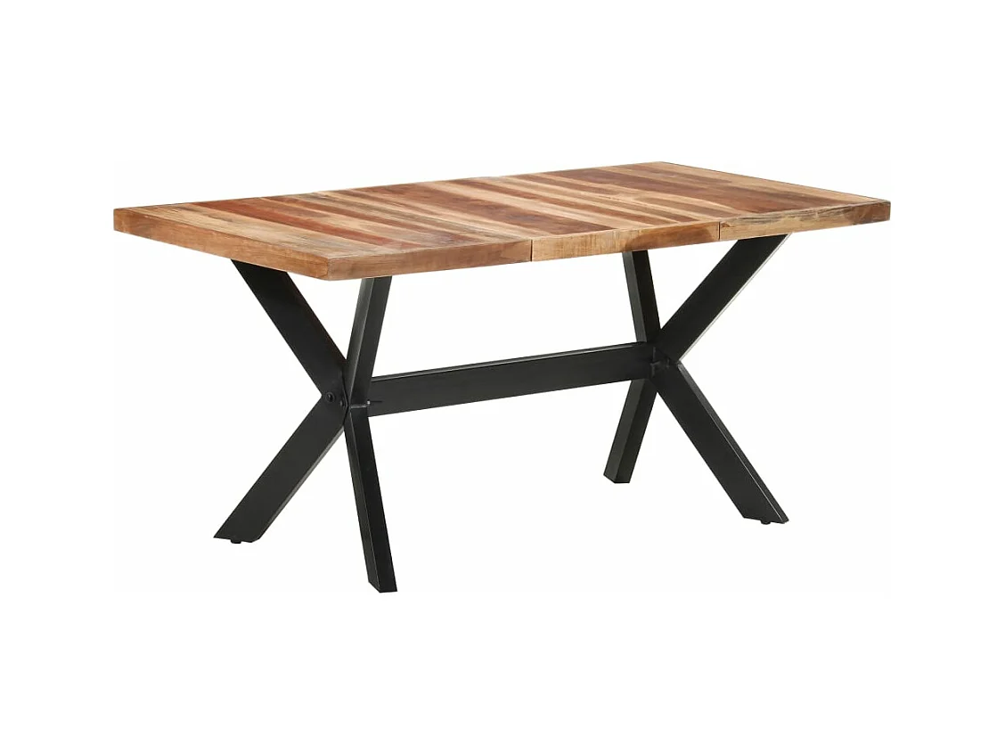 Eettafel 160x80x75 cm massief hout met honingkleurige afwerking