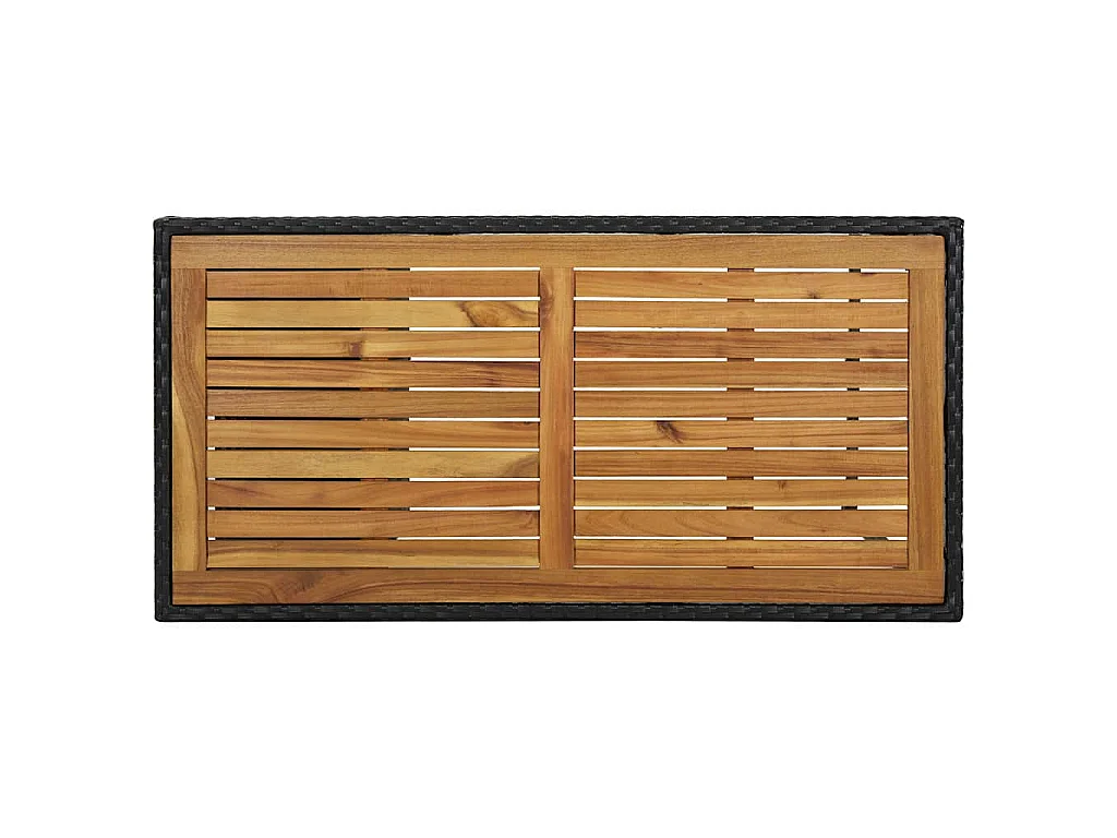 Table de bar avec rangement Noir 120x60x110 cm Résine tressée