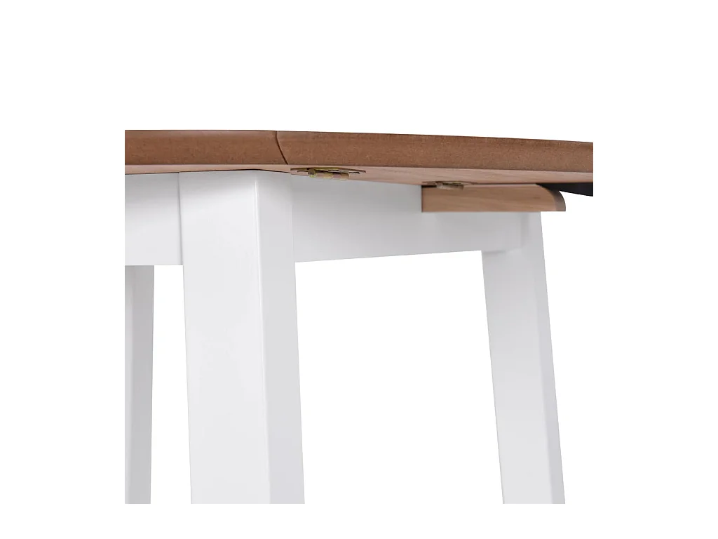 Table à manger ronde à abattant MDF blanc