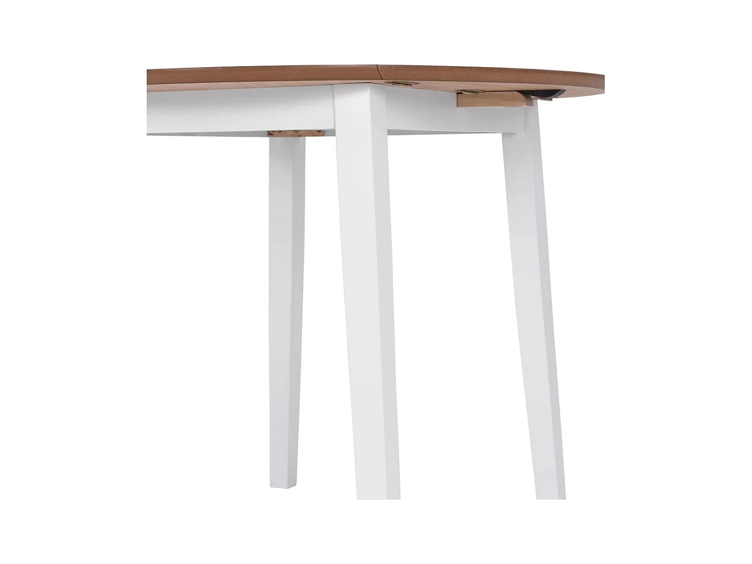Table à manger ronde à abattant MDF blanc