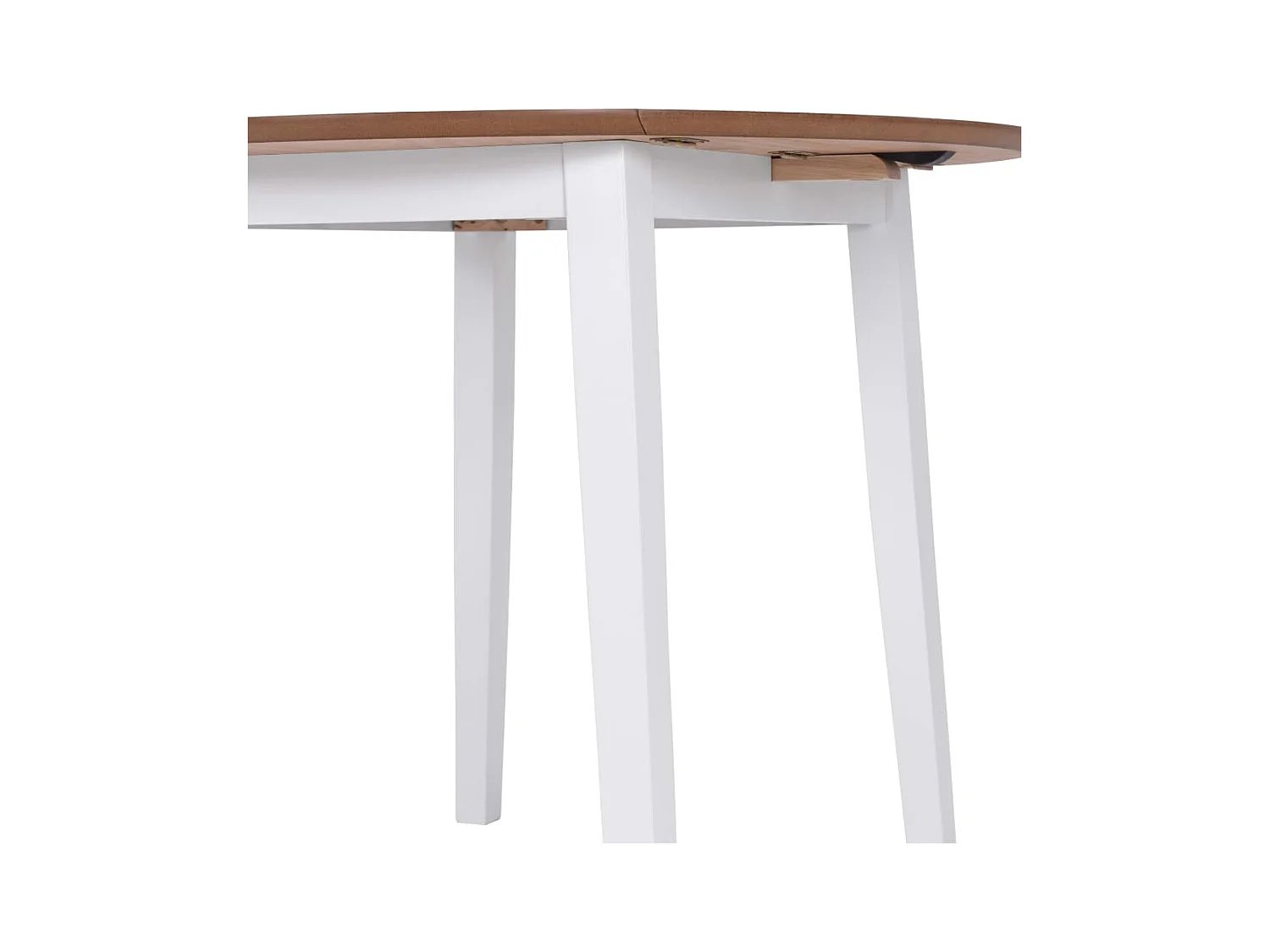 Table à manger ronde à abattant MDF blanc