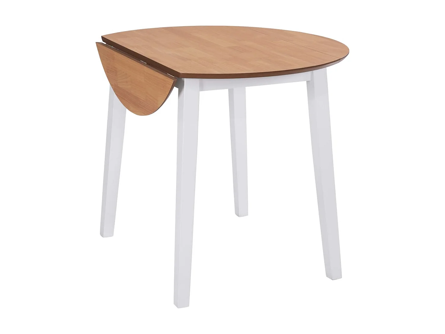 Mesa de jantar com abas rebatíveis redonda MDF branco