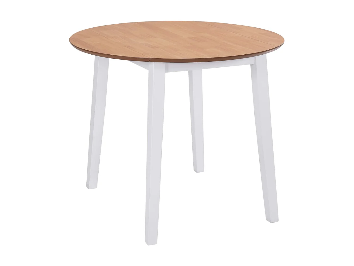 Table à manger ronde à abattant MDF blanc