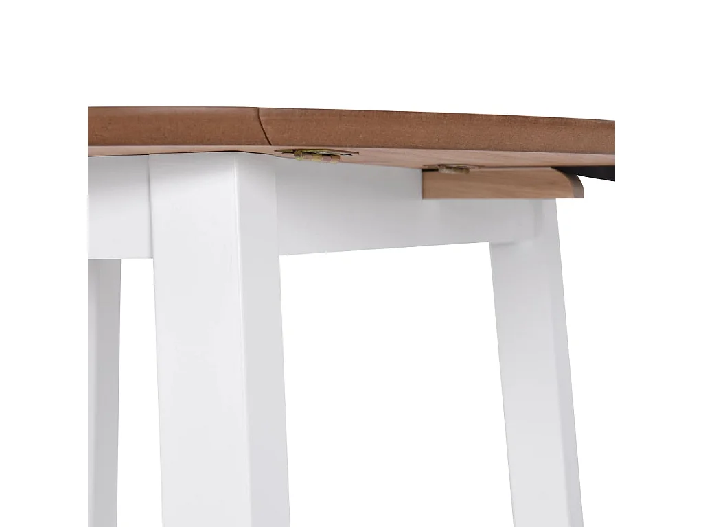 Table à manger ronde à abattant MDF blanc