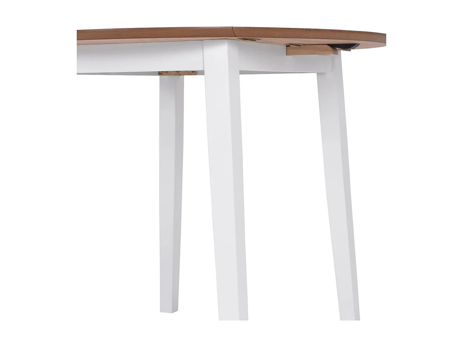 Table à manger ronde à abattant MDF blanc