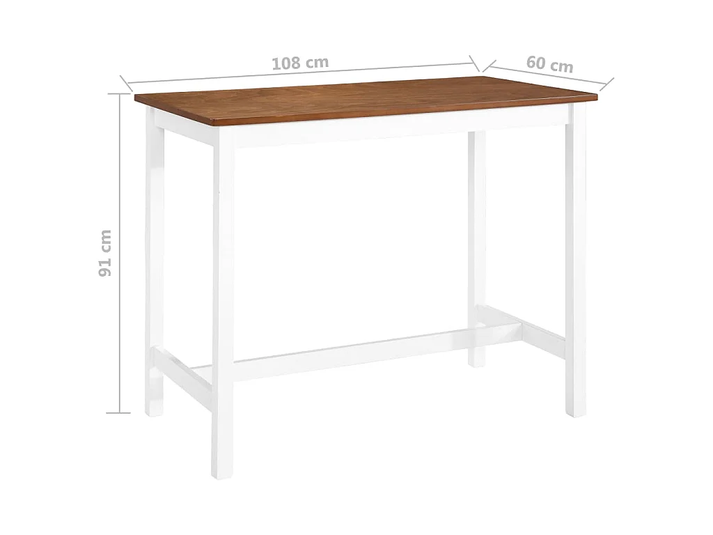 Table de bar Bois massif 108x60x91 cm