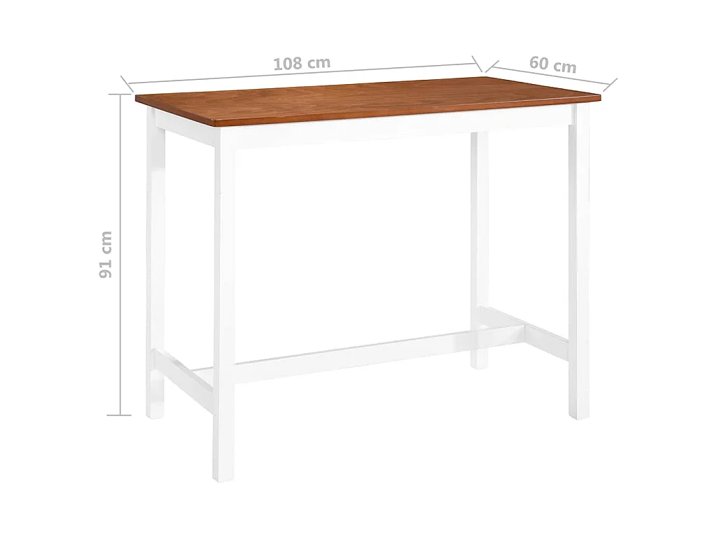 Table de bar Bois massif 108x60x91 cm