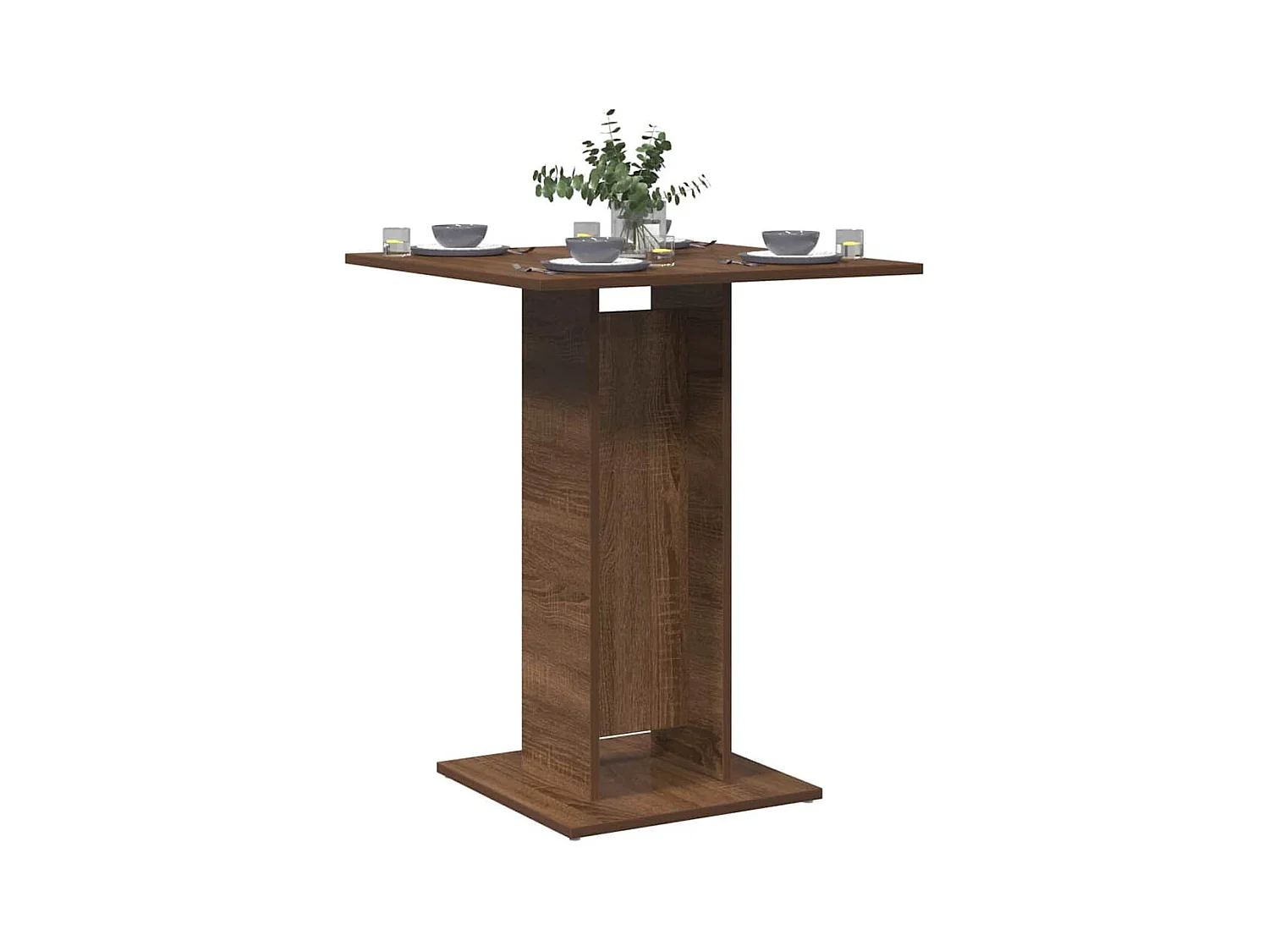Table de bistro Chêne marron 60x60x75 cm Bois d'ingénierie