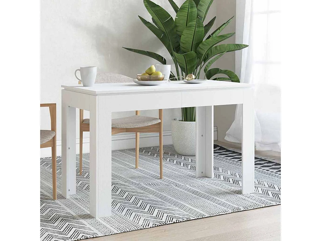 Mesa de jantar 120x60x76 cm contraplacado branco