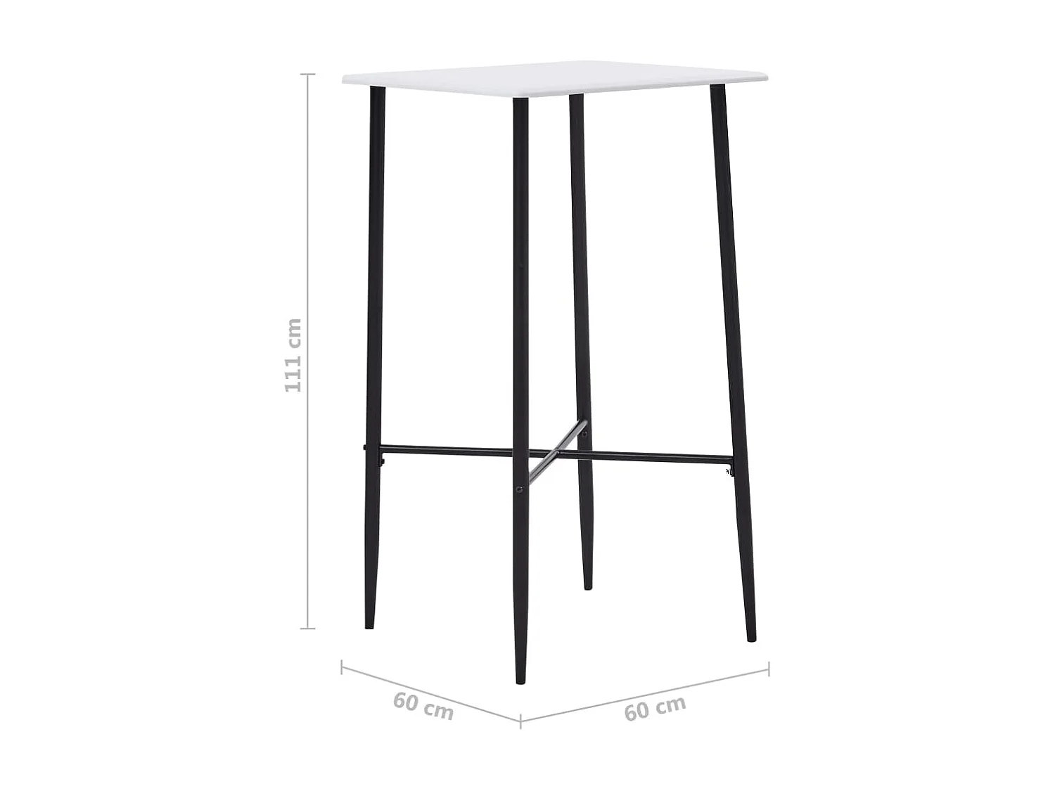 Bartafel 60x60x111 cm MDF wit