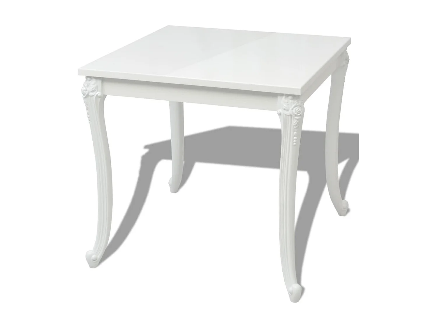 Eettafel 80 x 80 x 76 cm hoogglans wit