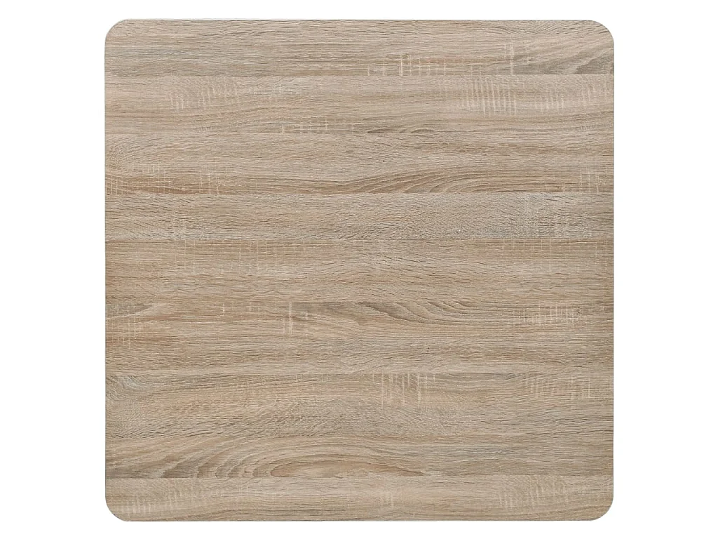 Table de bistro MDF et acier Carré 80x80x75 cm Couleur de chêne