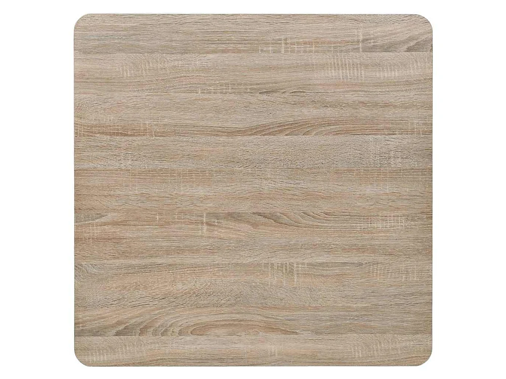 Table de bistro MDF et acier Carré 80x80x75 cm Couleur de chêne