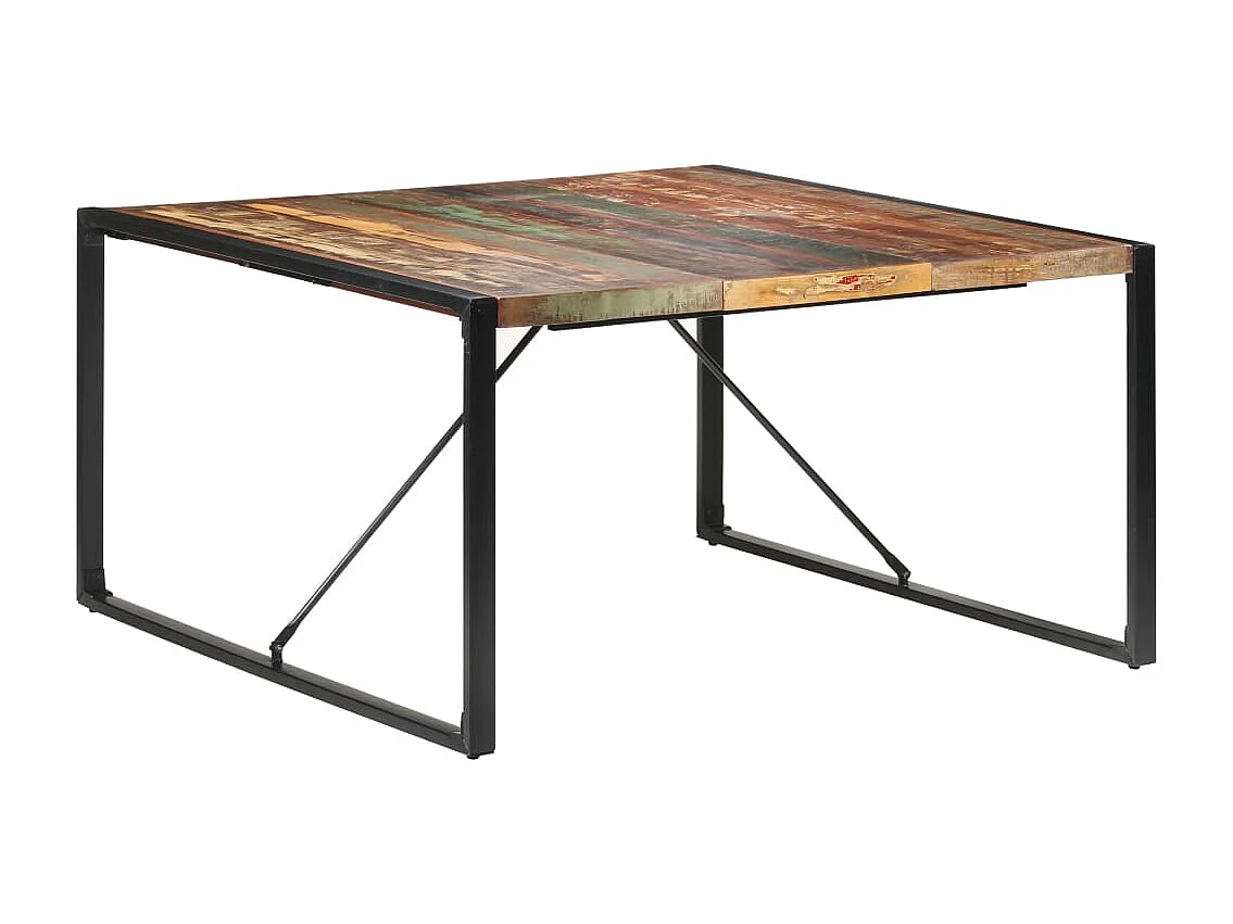 Eettafel 140x140x75 cm massief gerecycled hout
