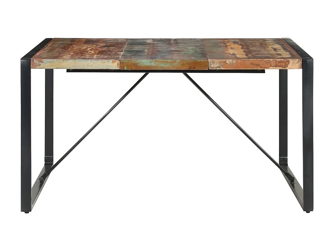 Table à manger 140x140x75 cm Bois de récupération massif