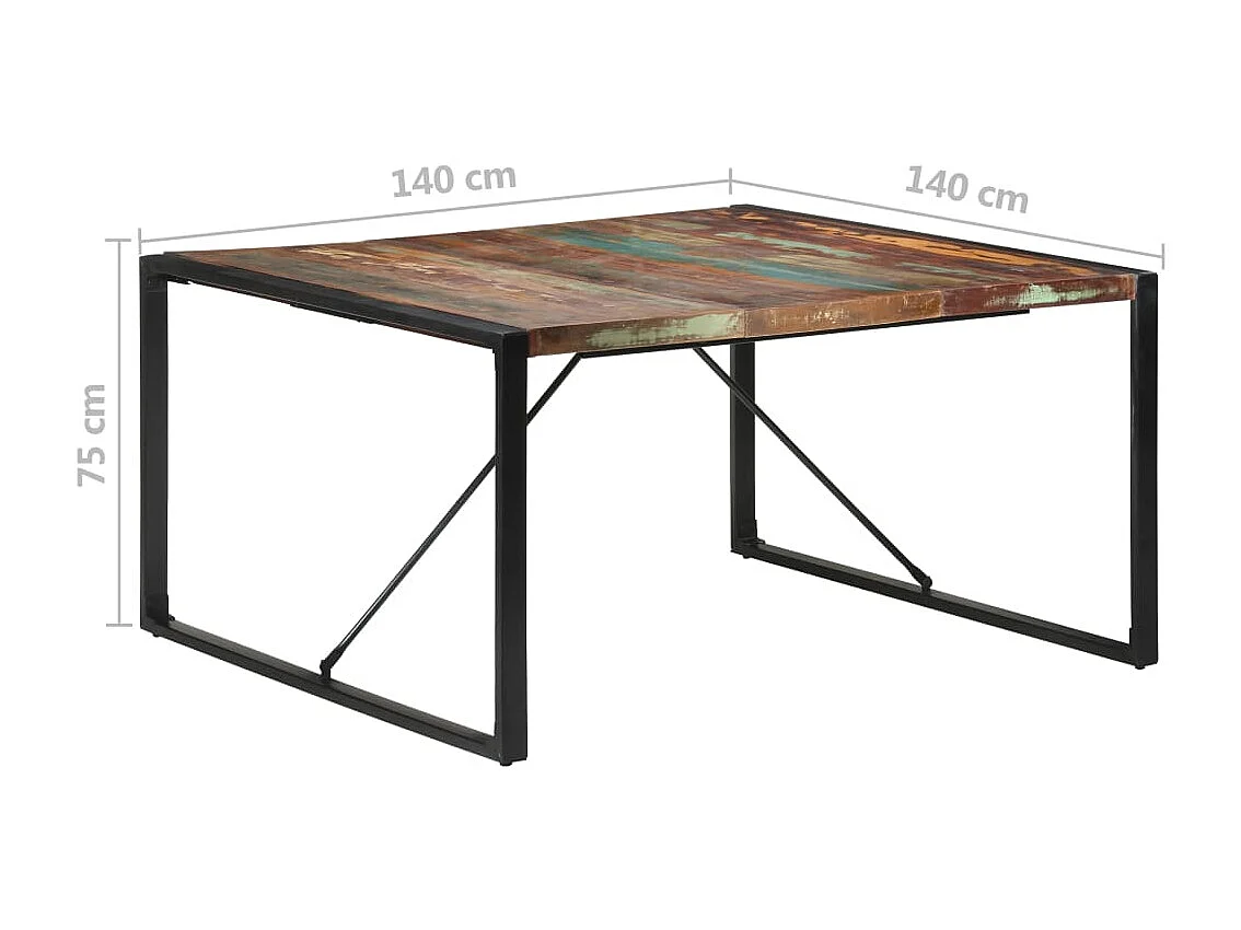 Table à manger 140x140x75 cm Bois de récupération massif