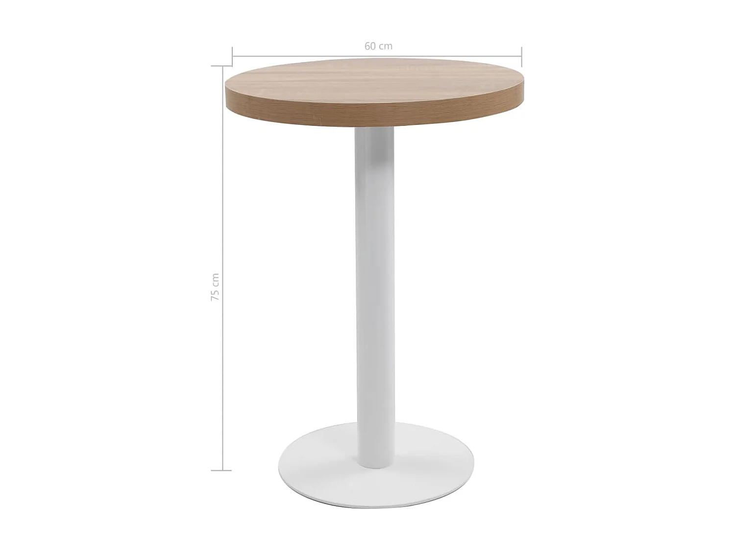 Bistrotisch Hellbraun 60 cm MDF