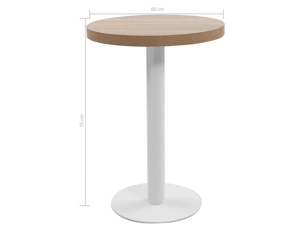 Bistrotisch Hellbraun 60 cm MDF