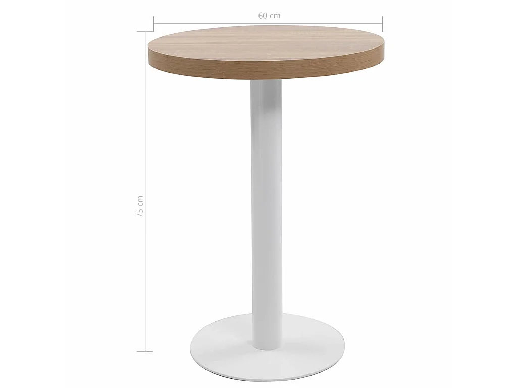 Bistrotisch Hellbraun 60 cm MDF