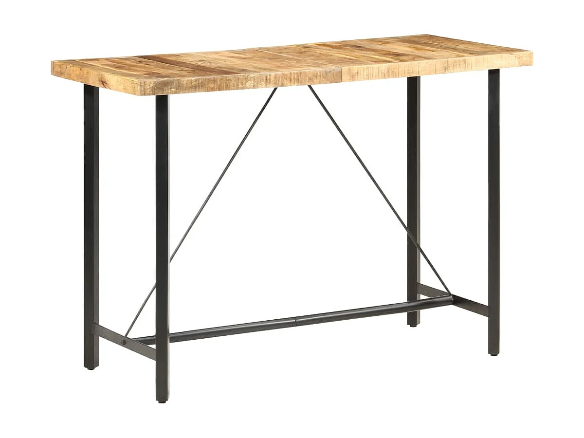Table de bar 150x70x107 cm Bois de manguier brut