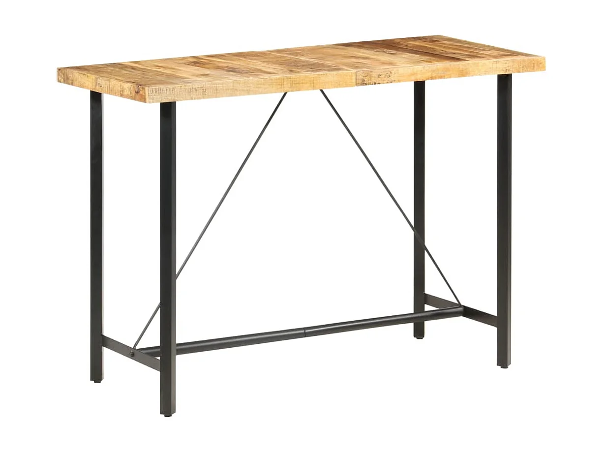 Table de bar 150x70x107 cm Bois de manguier brut