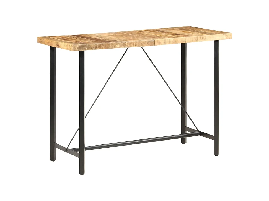 Table de bar 150x70x107 cm Bois de manguier brut