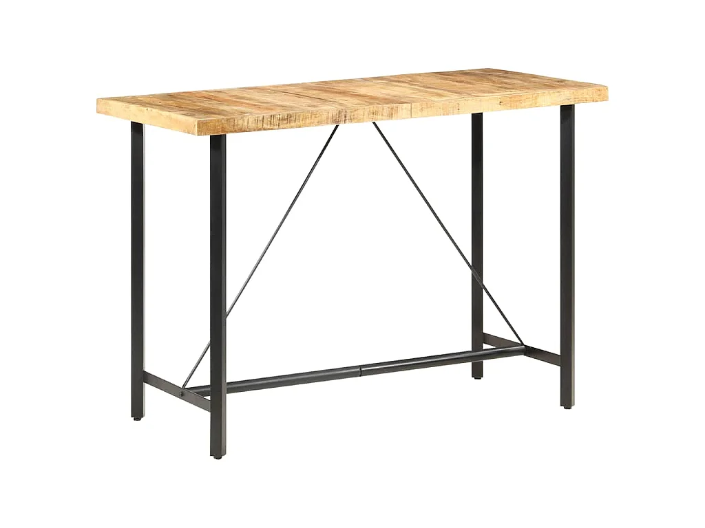 Table de bar 150x70x107 cm Bois de manguier brut