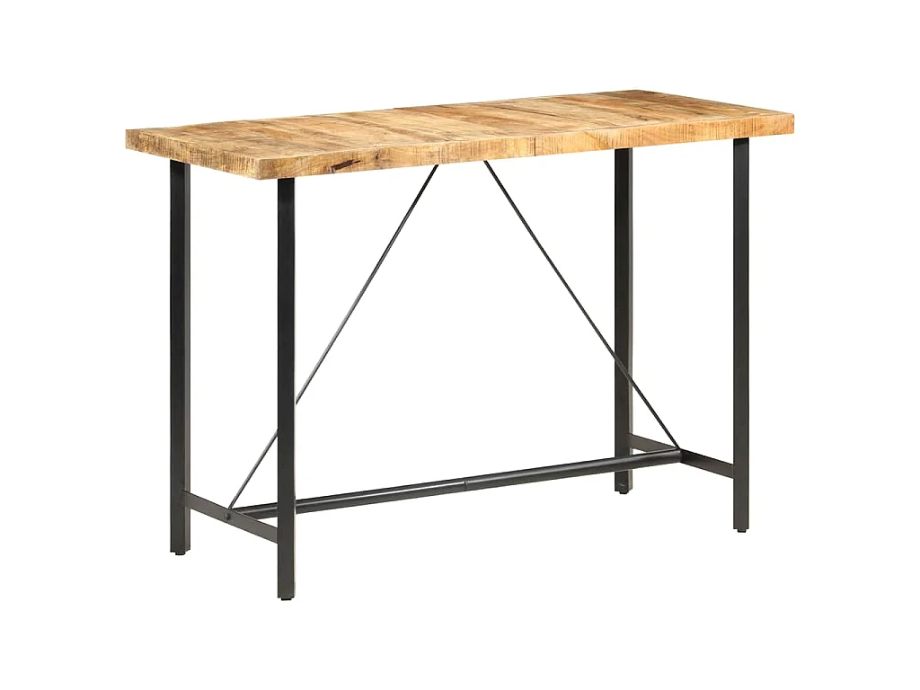 Table de bar 150x70x107 cm Bois de manguier brut