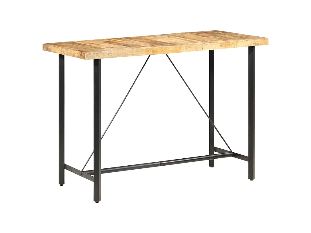 Table de bar 150x70x107 cm Bois de manguier brut