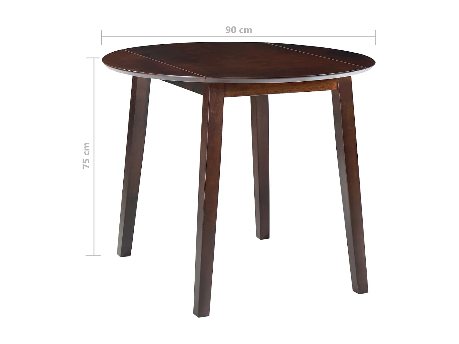 Table de salle à manger ronde à abattant MDF Marron