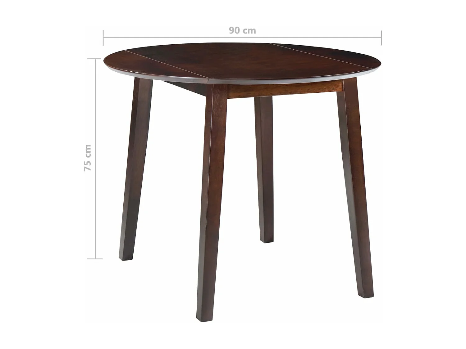 Table de salle à manger ronde à abattant MDF Marron