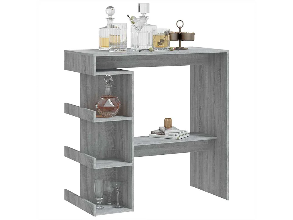 Bartafel met opbergrek 100x50x101,5 cm grijs sonoma