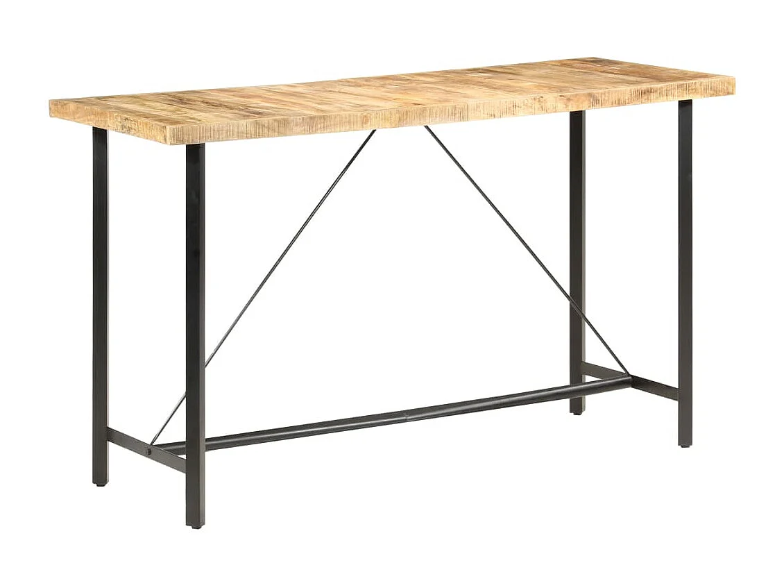 Bartisch 180x70x107 cm Raues Mangoholz