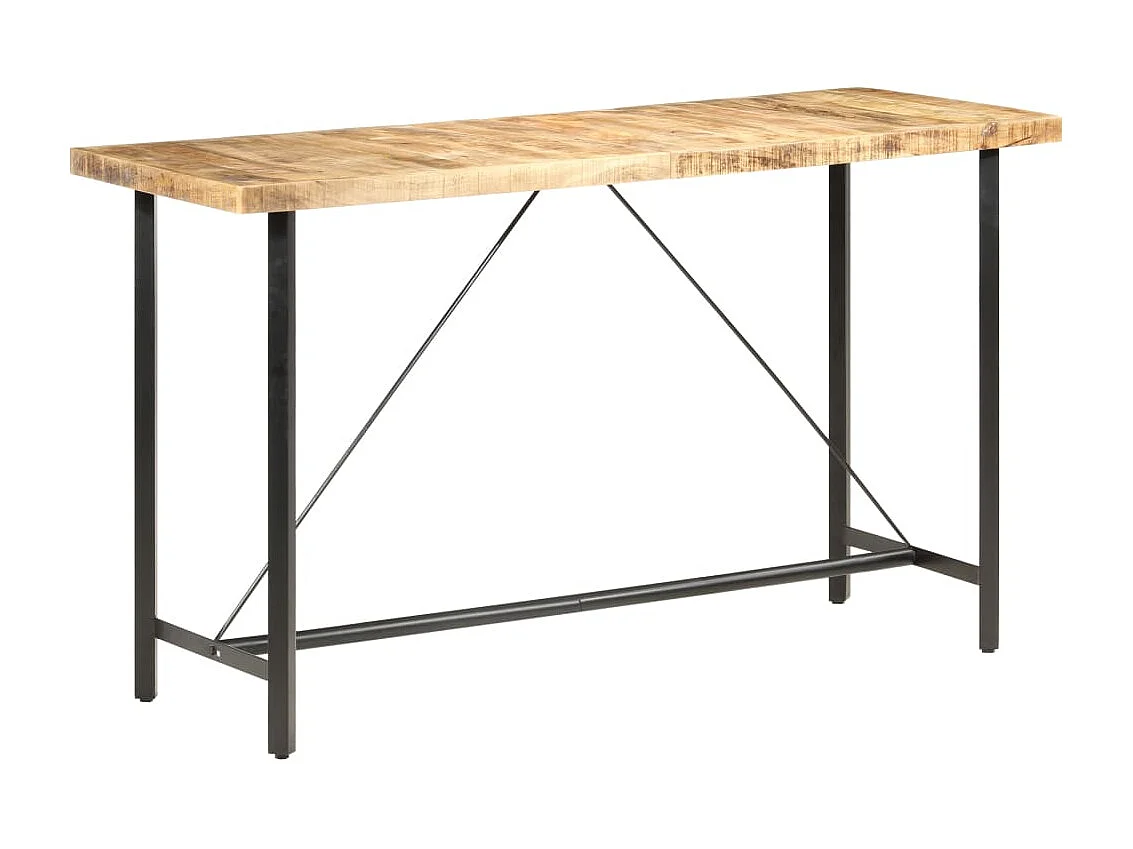 Bartisch 180x70x107 cm Raues Mangoholz