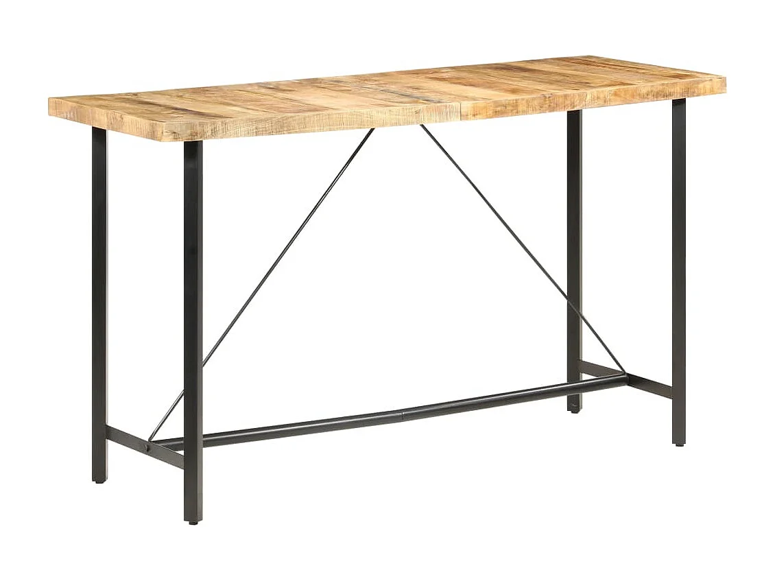 Bartisch 180x70x107 cm Raues Mangoholz