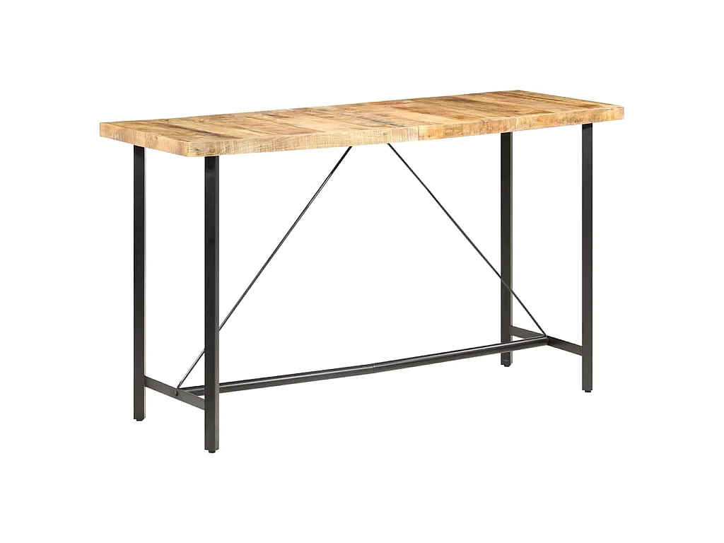 Bartisch 180x70x107 cm Raues Mangoholz