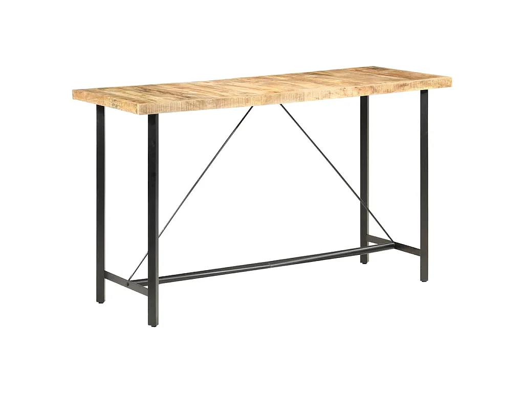 Bartisch 180x70x107 cm Raues Mangoholz