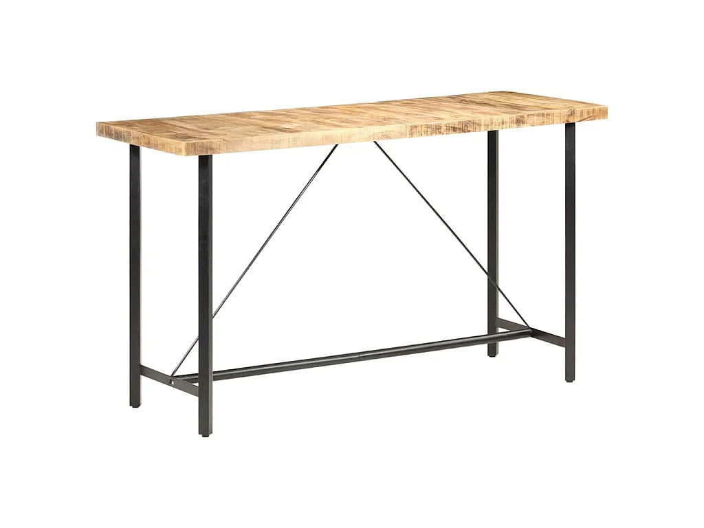 Bartisch 180x70x107 cm Raues Mangoholz