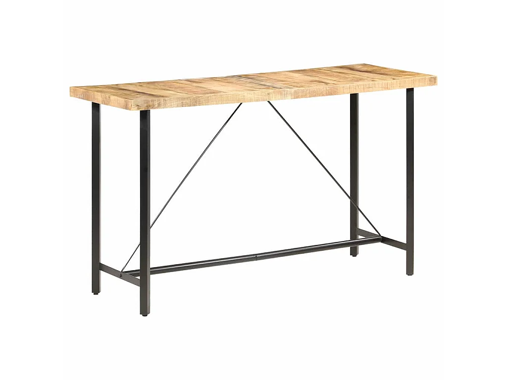 Bartisch 180x70x107 cm Raues Mangoholz
