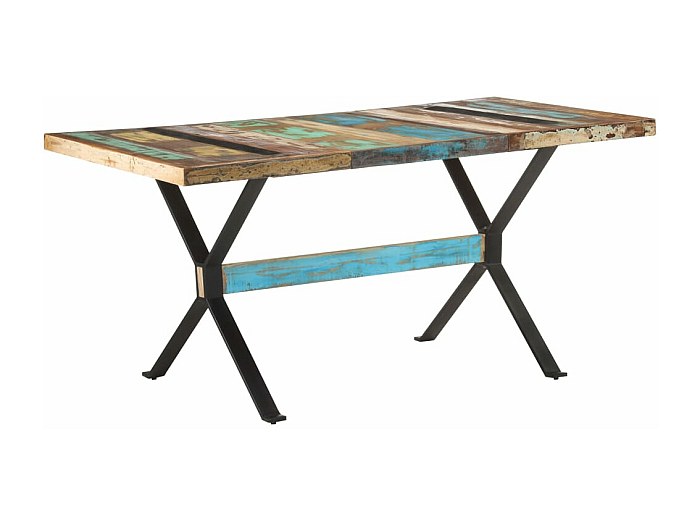 Table de salle à manger 160x80x76cm Bois de récupération massif