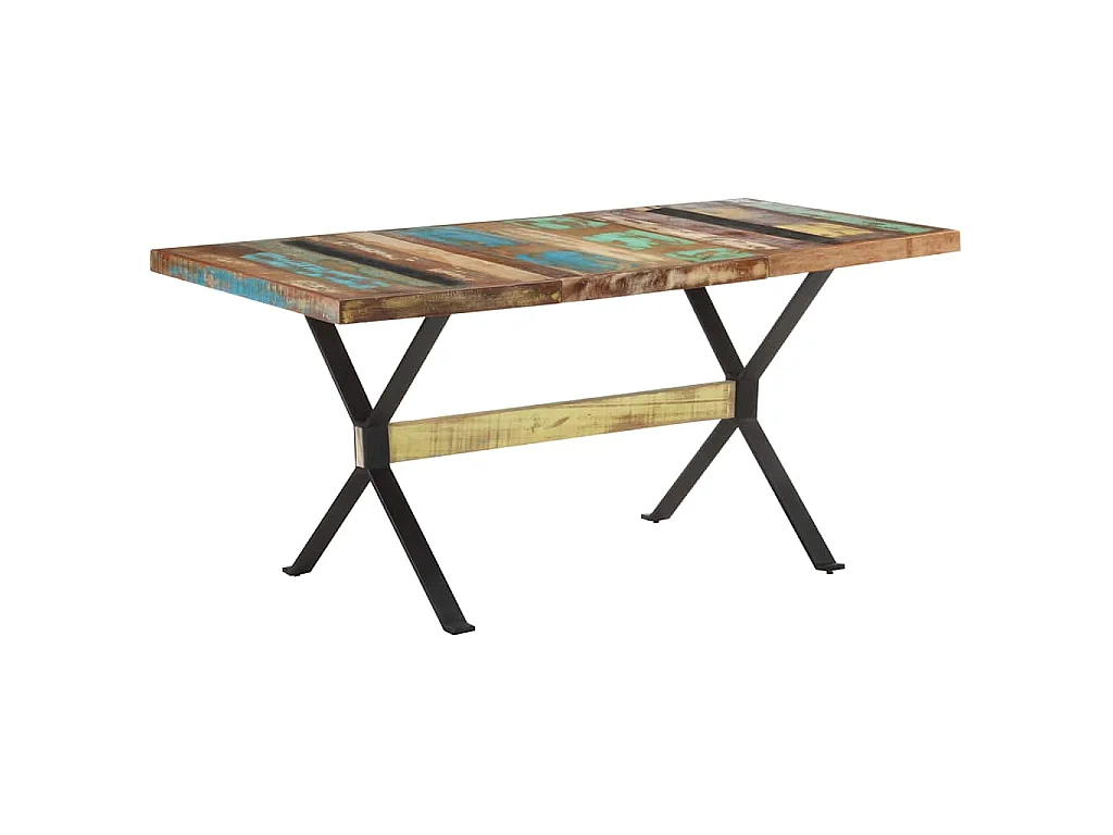 Table de salle à manger 160x80x76cm Bois de récupération massif
