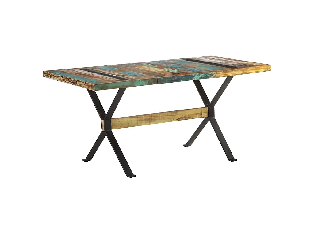 Table de salle à manger 160x80x76cm Bois de récupération massif