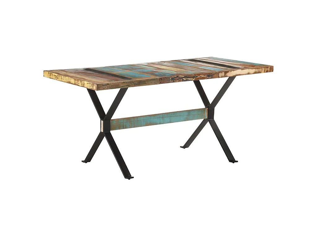 Table de salle à manger 160x80x76cm Bois de récupération massif