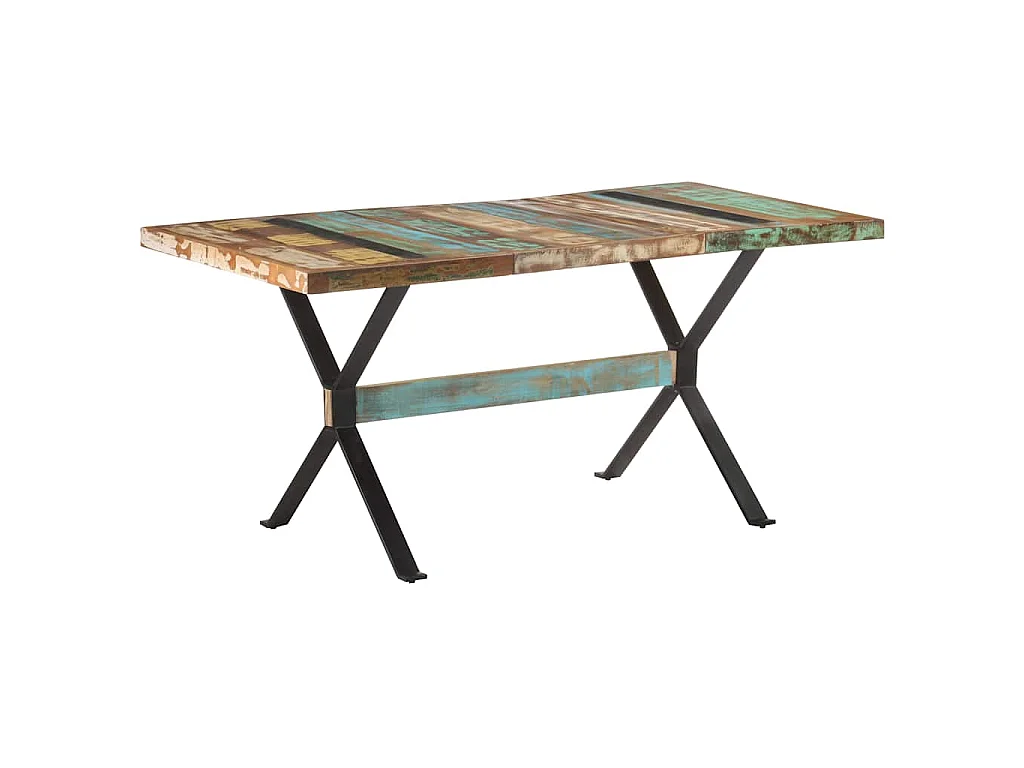 Table de salle à manger 160x80x76cm Bois de récupération massif