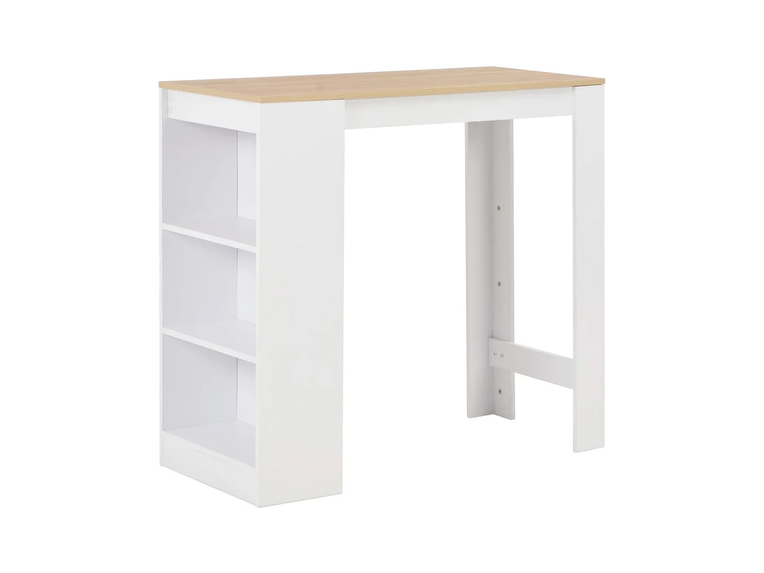 Table de bar avec étagère Blanc 110x50x103 cm