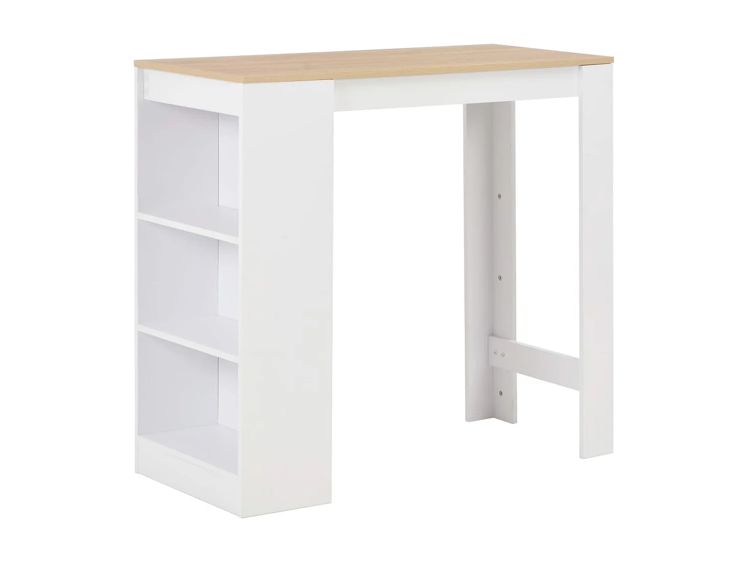 Table de bar avec étagère Blanc 110x50x103 cm
